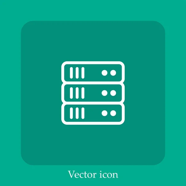 Icono Del Vector Del Servidor Icon Line Lineal Con Carrera — Archivo Imágenes Vectoriales