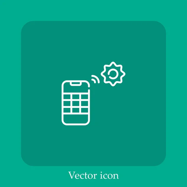 Ícone Vetor Energia Solar Linear Icon Line Com Curso Editável — Vetor de Stock