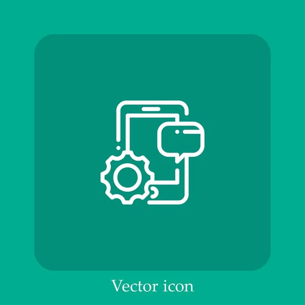 Icône Vectorielle Tablette Icône Linéaire Ligne Avec Course Modifiable — Image vectorielle