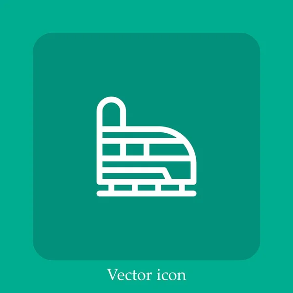 Icône Vectorielle Train Icône Linéaire Ligne Avec Course Modifiable — Image vectorielle