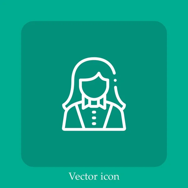 Ícone Vetorial Bartender Linear Icon Line Com Curso Editável — Vetor de Stock