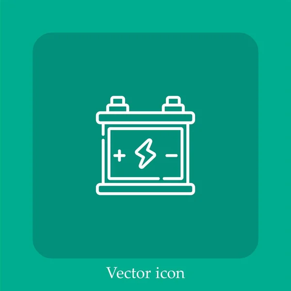 Akku Vektor Symbol Linear Icon Line Mit Editierbarem Strich — Stockvektor