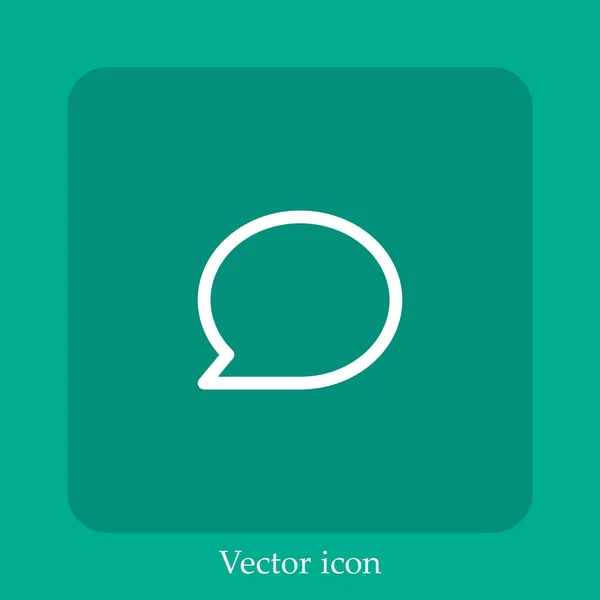 Chat Bubble Vector Icon Lineare Icon Line Mit Editierbarem Strich — Stockvektor