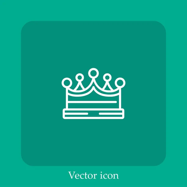 Crown Vector Icon Linear Icon Line Editable Stroke — Stock Vector