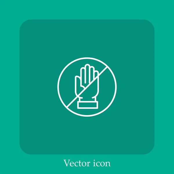 Dont Touch Vector Icon Linear Icon Line Editable Stroke — Stock Vector