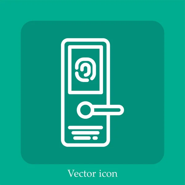 Ícone Vetor Maçaneta Porta Linear Icon Line Com Curso Editável — Vetor de Stock