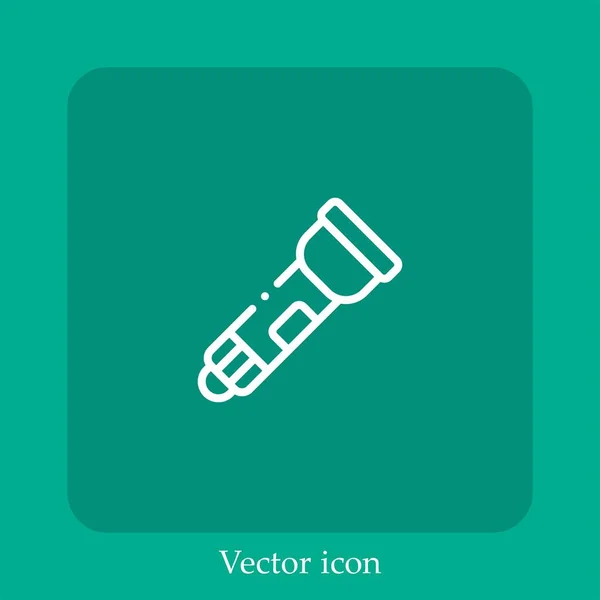 Taschenlampe Vektor Symbol Lineare Icon Line Mit Editierbarem Strich — Stockvektor