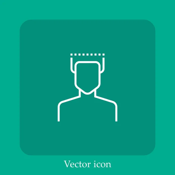 Corte Pelo Icono Vector Icon Line Lineal Con Carrera Editable — Vector de stock