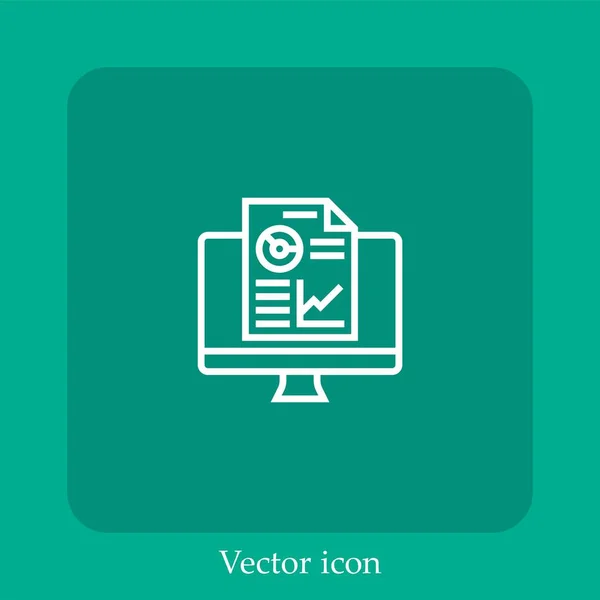 Icono Vector Información Icon Line Lineal Con Carrera Editable — Vector de stock