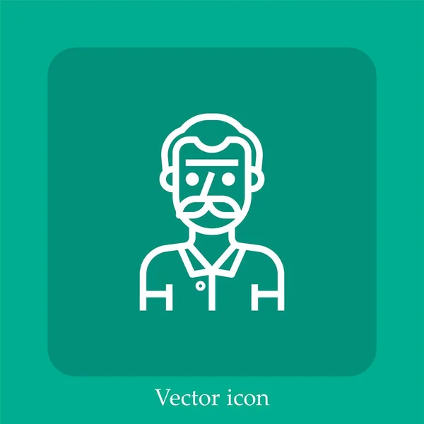 Icône Vectorielle Homme Icône Linéaire Ligne Avec Trait Modifiable — Image vectorielle