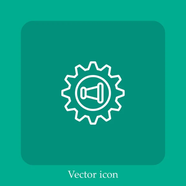 Icono Vector Gestión Icon Line Lineal Con Carrera Editable — Vector de stock
