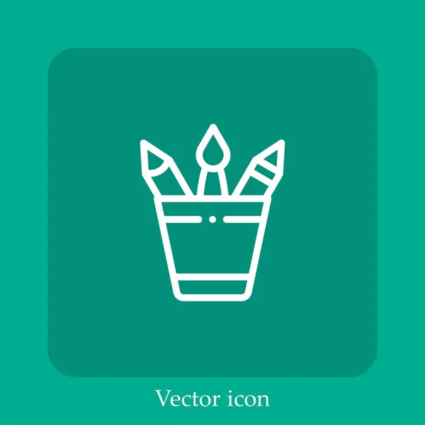 Caso Lápis Ícone Vetor Linear Icon Line Com Curso Editável — Vetor de Stock