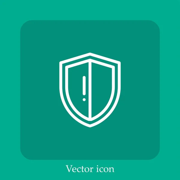 Icono Vector Protección Icon Line Lineal Con Carrera Editable — Vector de stock