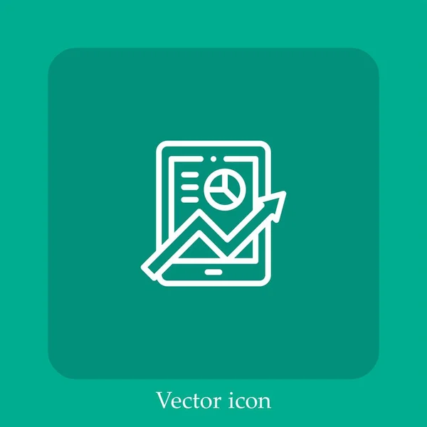 Icône Vectorielle Tablette Icône Linéaire Ligne Avec Course Modifiable — Image vectorielle