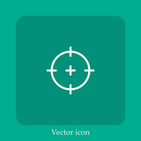 Ícone Vetor Alvo Linear Icon Line Com Curso Editável — Vetor de Stock