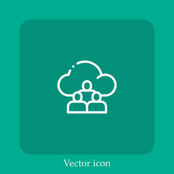 Icono Vector Equipo Icon Line Lineal Con Carrera Editable — Vector de stock