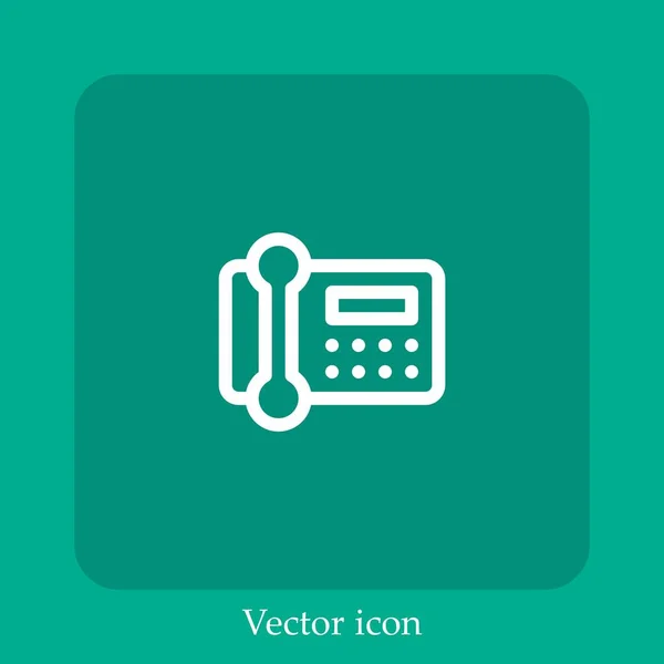 Icono Vector Teléfono Icon Line Lineal Con Carrera Editable — Vector de stock