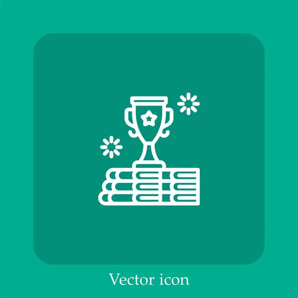 Trophy Vector Icon Linear Icon Line Editable Stroke — Stock Vector