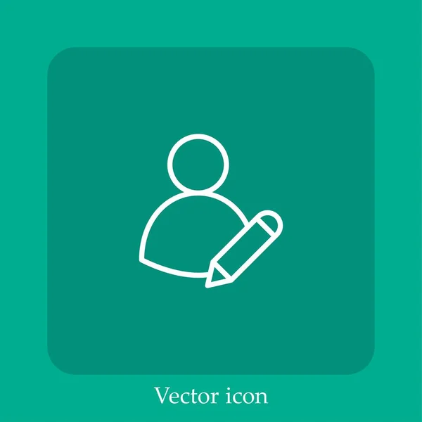 Icône Vectorielle Utilisateur Icône Linéaire Ligne Avec Trait Modifiable — Image vectorielle