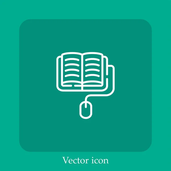 Book Vector Icon Linear Icon Line Editable Stroke — Stock Vector