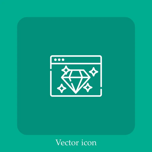 Icono Del Vector Del Navegador Icon Line Lineal Con Carrera — Vector de stock