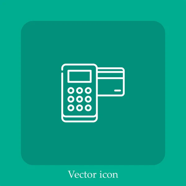 Tarjeta Pago Icono Vector Icon Line Lineal Con Carrera Editable — Archivo Imágenes Vectoriales