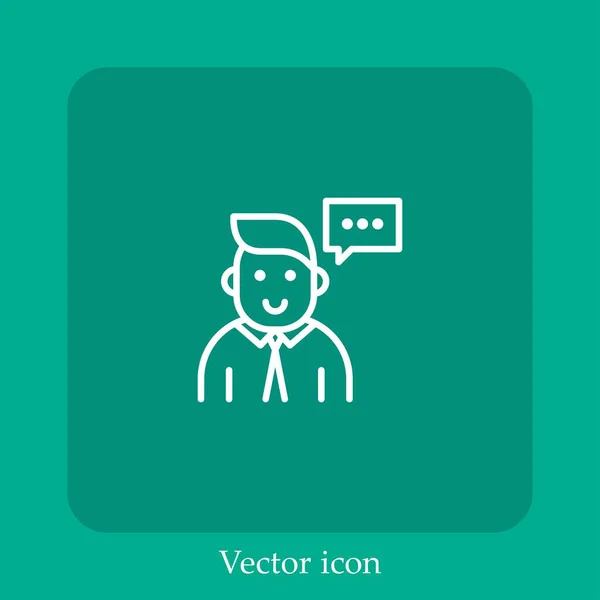 Icono Vector Consulta Icon Line Lineal Con Carrera Editable — Vector de stock