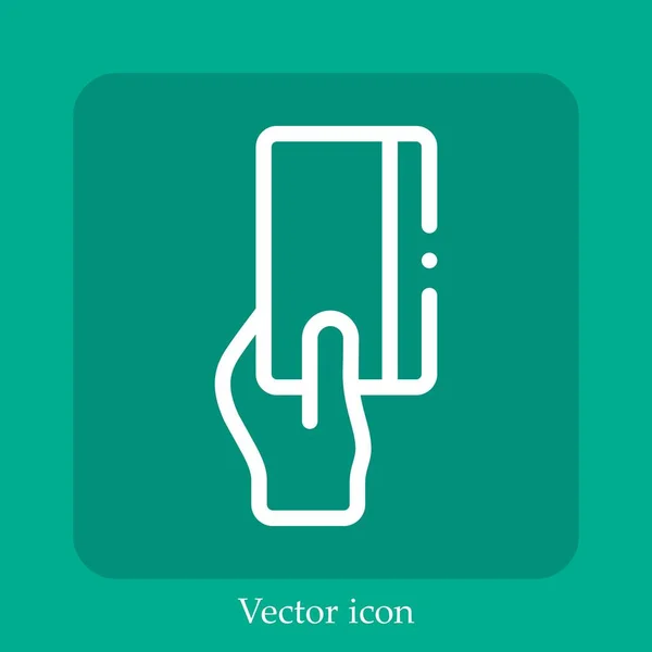 Ícone Vetor Cartão Crédito Linear Icon Line Com Curso Editável — Vetor de Stock