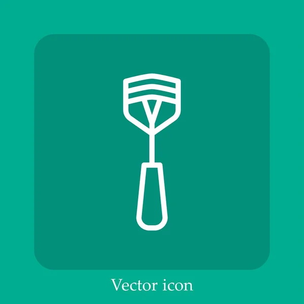 Icono Vector Rizador Icon Line Lineal Con Carrera Editable — Vector de stock