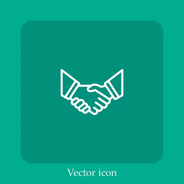 Deal Vektor Symbol Lineare Icon Line Mit Editierbarem Strich — Stockvektor