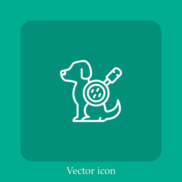 Perro Icono Vector Icon Line Lineal Con Carrera Editable — Vector de stock