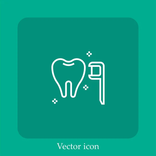 Ícone Vetor Fio Dental Linear Icon Line Com Curso Editável — Vetor de Stock