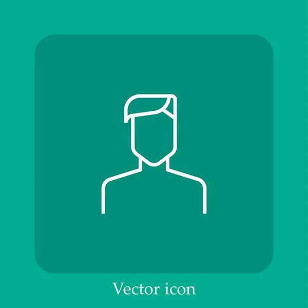 Corte Pelo Icono Vector Icon Line Lineal Con Carrera Editable — Vector de stock