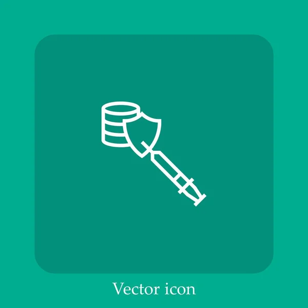 Ícone Vetor Injeção Linear Icon Line Com Curso Editável — Vetor de Stock