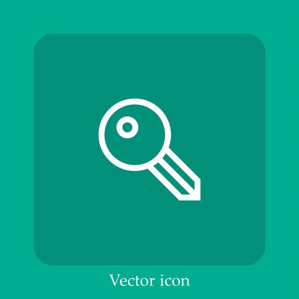 Icône Vectorielle Clé Icône Linéaire Ligne Avec Trait Modifiable — Image vectorielle