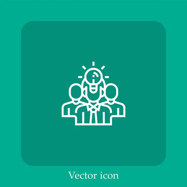 Icône Vectorielle Leader Icône Linéaire Ligne Avec Trait Modifiable — Image vectorielle