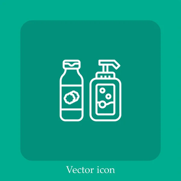 Ícone Vetor Sabão Líquido Linear Icon Line Com Curso Editável — Vetor de Stock