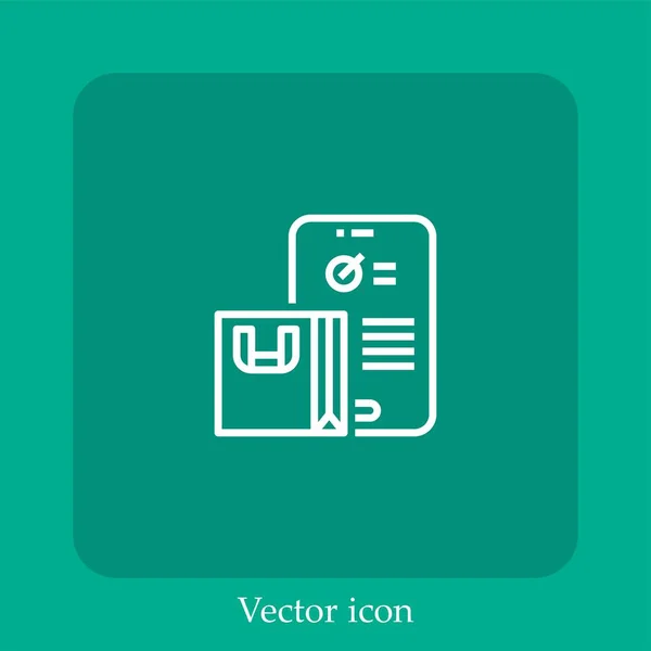 Online Shopping Vector Icon Linear Icon Line Editable Stroke — Stock Vector