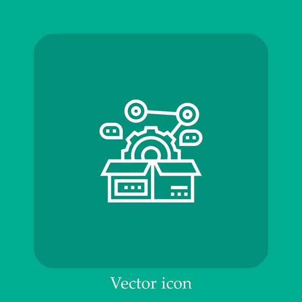 Ícone Vetorial Lançamento Linear Icon Line Com Curso Editável — Vetor de Stock