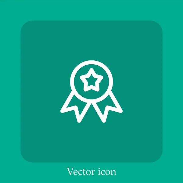 Ribbon Vector Icon Lineare Icon Line Mit Editierbarem Strich — Stockvektor