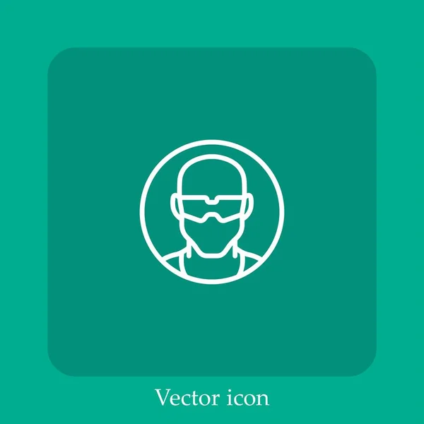 Sicherheitsbrille Vektor Symbol Lineare Icon Line Mit Editierbarem Strich — Stockvektor