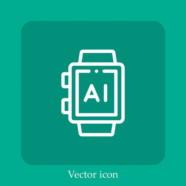 Smartwatch Vektorsymbol Lineare Icon Line Mit Editierbarem Strich — Stockvektor