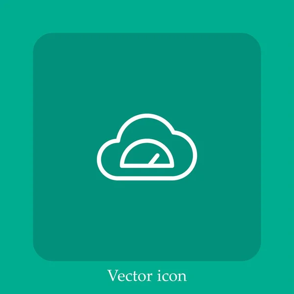 Icono Del Vector Del Velocímetro Icon Line Lineal Con Carrera — Vector de stock