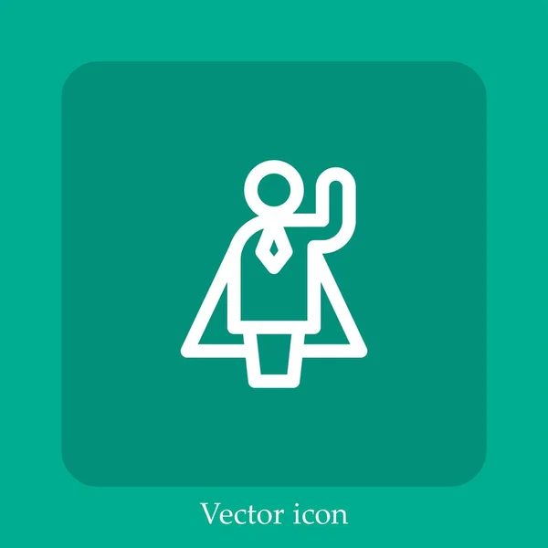 Superwoman Vektor Symbol Lineare Icon Line Mit Editierbarem Strich — Stockvektor