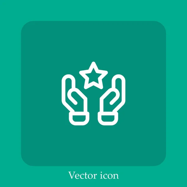 Ícone Vetorial Talento Linear Icon Line Com Curso Editável — Vetor de Stock