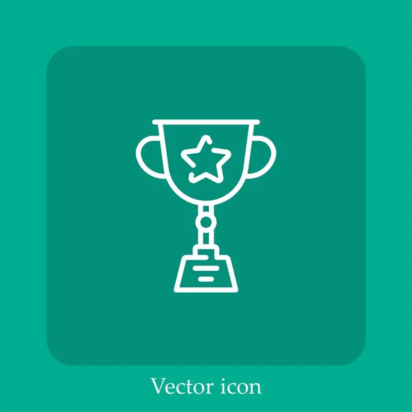 Trophy Vector Icon Linear Icon Line Editable Stroke — Stock Vector