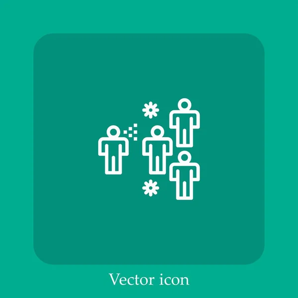 Virus Transmission Vector Icon Linear Icon Line Editable Stroke — Stock Vector