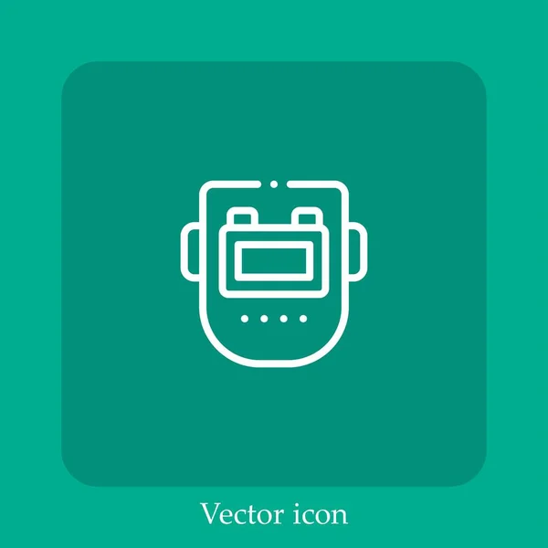 Welding Mask Vector Icon Linear Icon Line Editable Stroke — Stock Vector