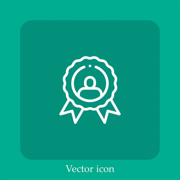 Award Vector Icon Linear Icon Line Editable Stroke — Stock Vector