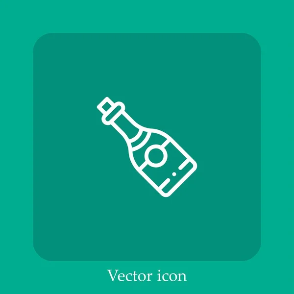 Champanhe Ícone Vetor Linear Icon Line Com Curso Editável — Vetor de Stock